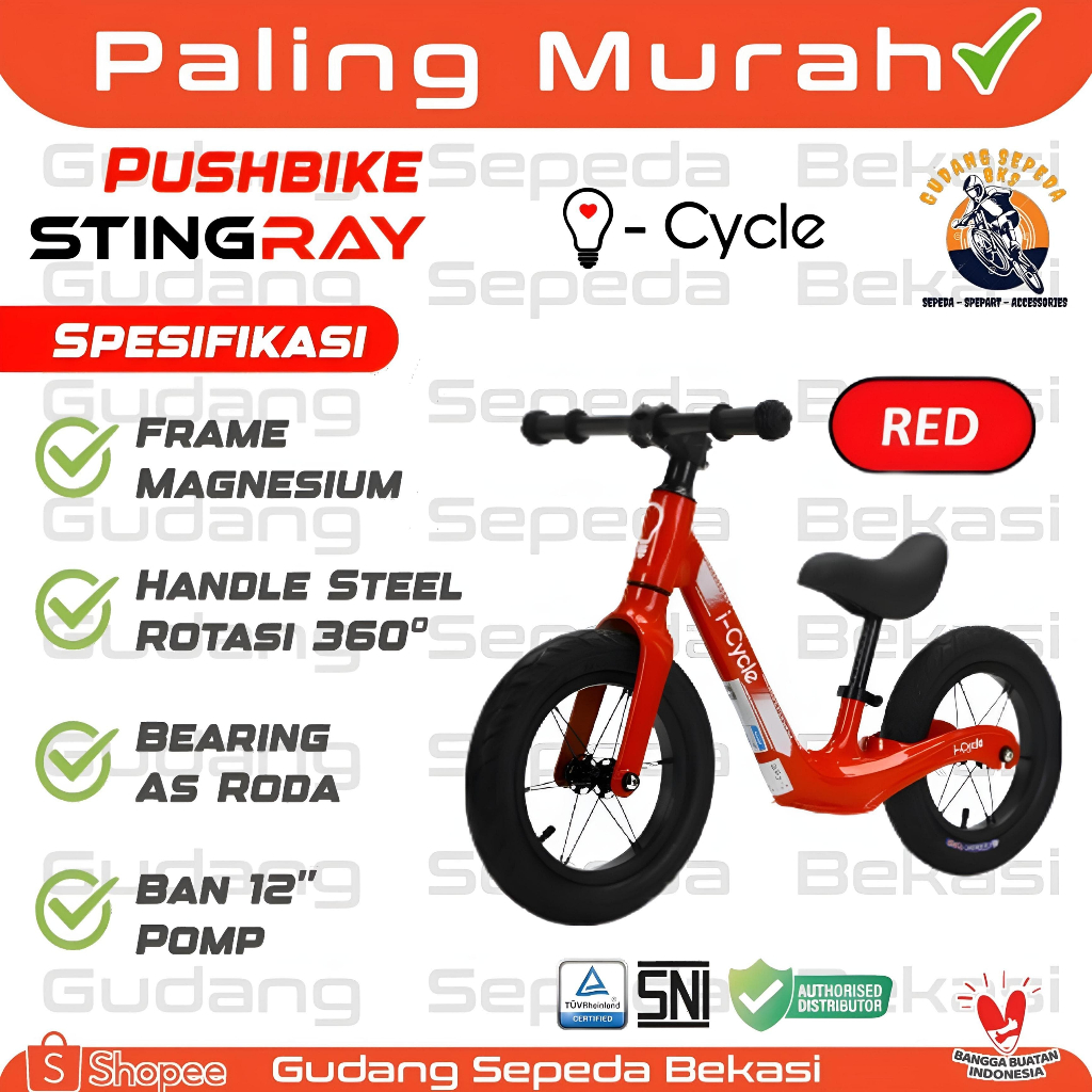 TERLARISSS SEPEDA ANAK PUSHBIKE BALANCE BIKE I-CYCLE STINGRAY