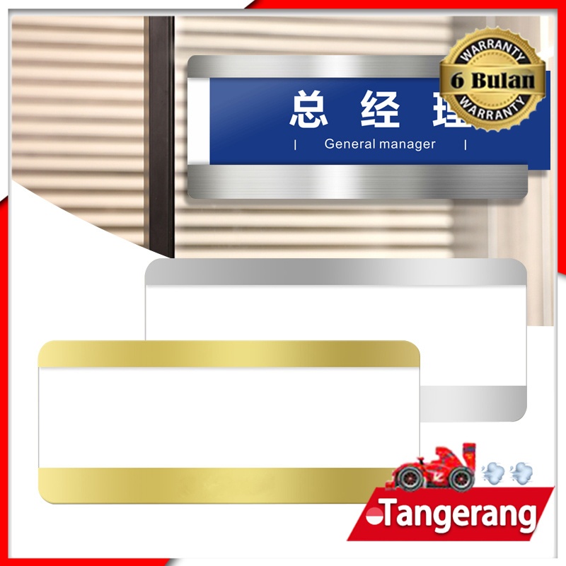 

Papan Nama Akrilik Sliding / Papan Nama Ruangan Sliding Acrylic & Alumunium - Silver Gold