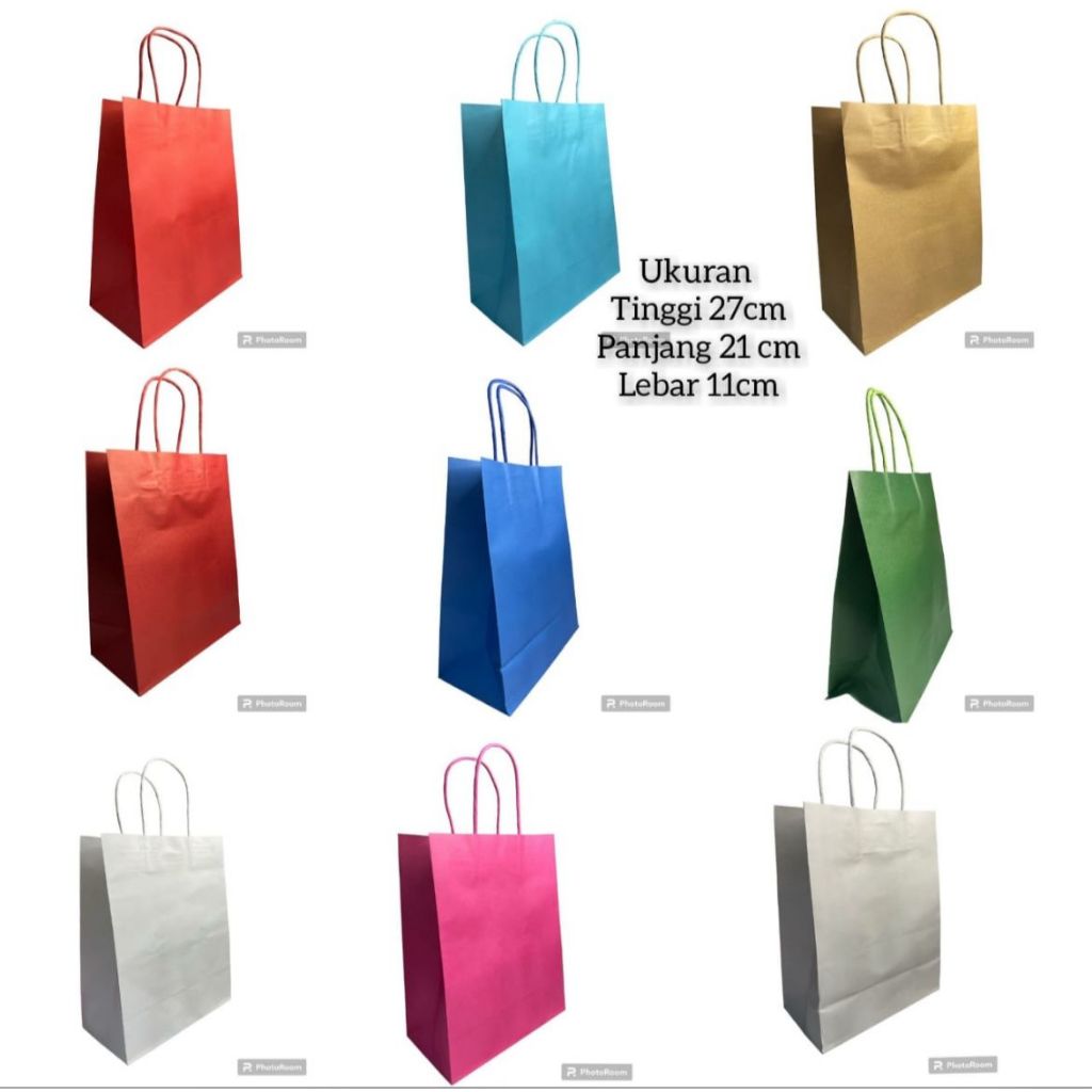 

SUNPARTY PAPPERBAG POLOS WARNA / PAPPERBAG KADO /PAPPERBAG SOUVENIR PER PACK