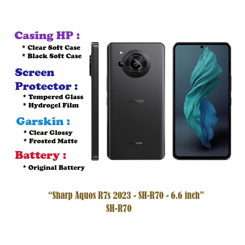 Sharp Aquos R7s 2023 - SH-R70 - 6.6 inch- Case - Screen Protector - Battery - Dll
