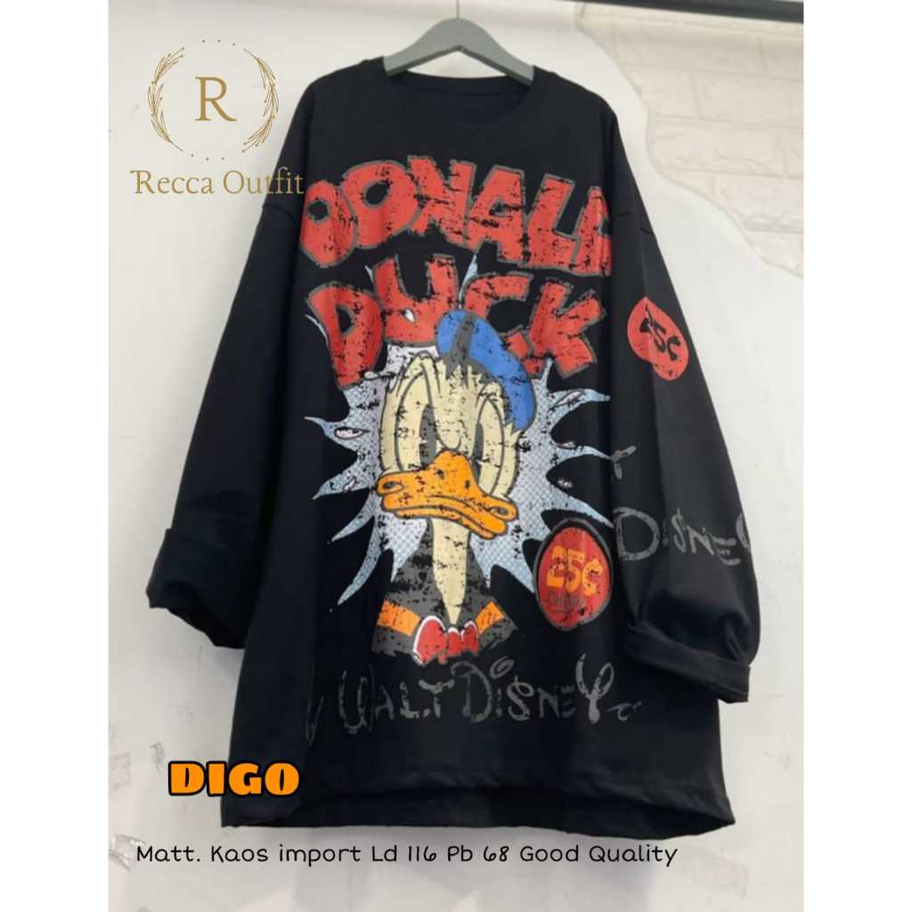 Digo Donald Baju Atasan Kaos Impor Wanita Terbaru Kekinian Jumbo Ld 120 Blouse Harian Ori Recca