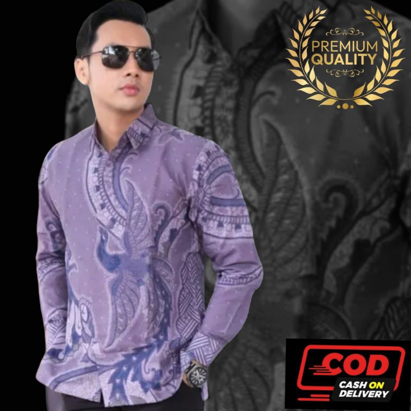 Batik pria premium WAKATOBI Ungu/kemeja batik pria/kemeja atasan pria/kemeja warna ungu/batik motif 