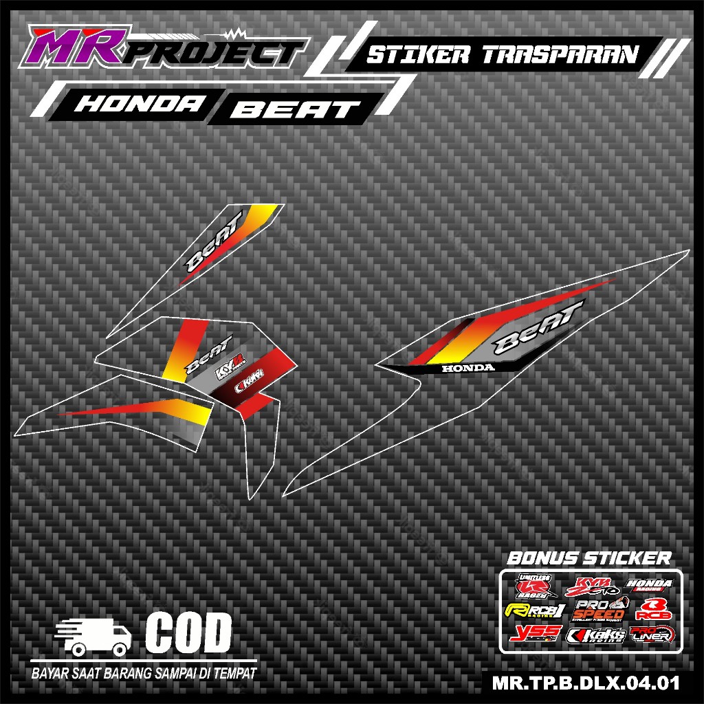 Striping Transparan Beat Deluxe NEW Street 2020-2023, striping Stiker UV Transparan Beat Deluxe NEW 