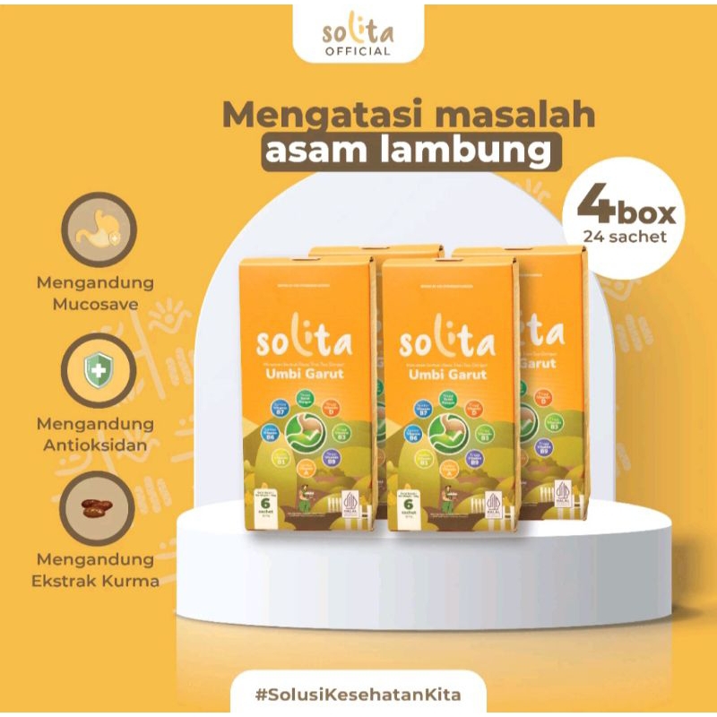 

SOLITA Minuman Serbuk Umbi Garut 4 Box (Isi 24 Sachets) Rasa Thai Tea/Cokelat