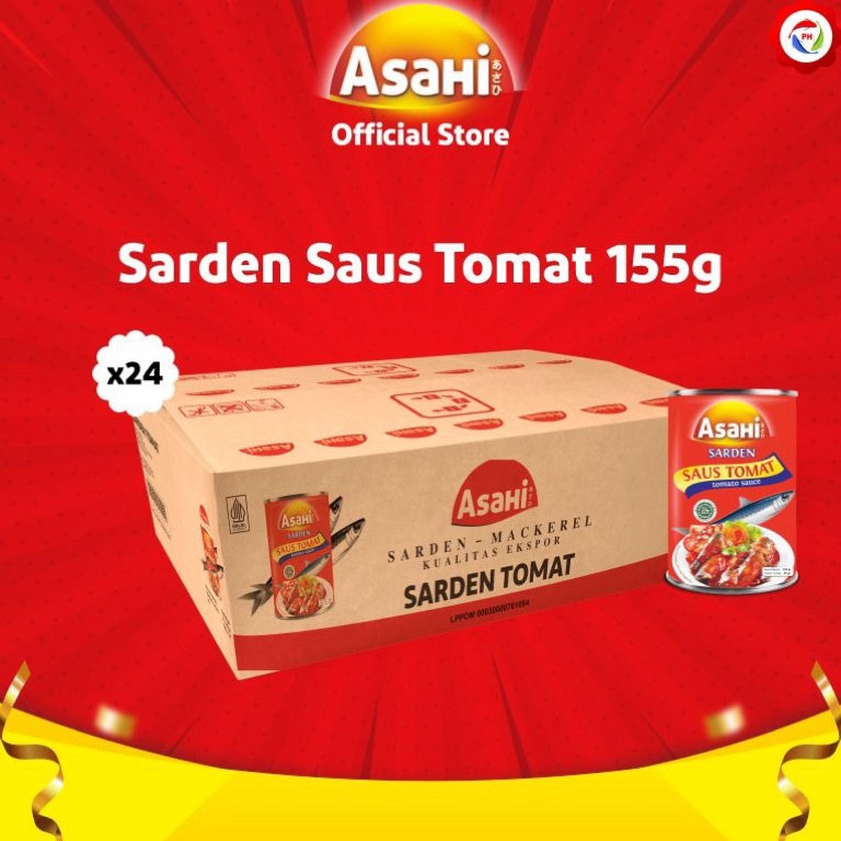 

[☼O46➢] Sarden AsaHi 155 gr Saus Tomat per Karton Berkah Shopee