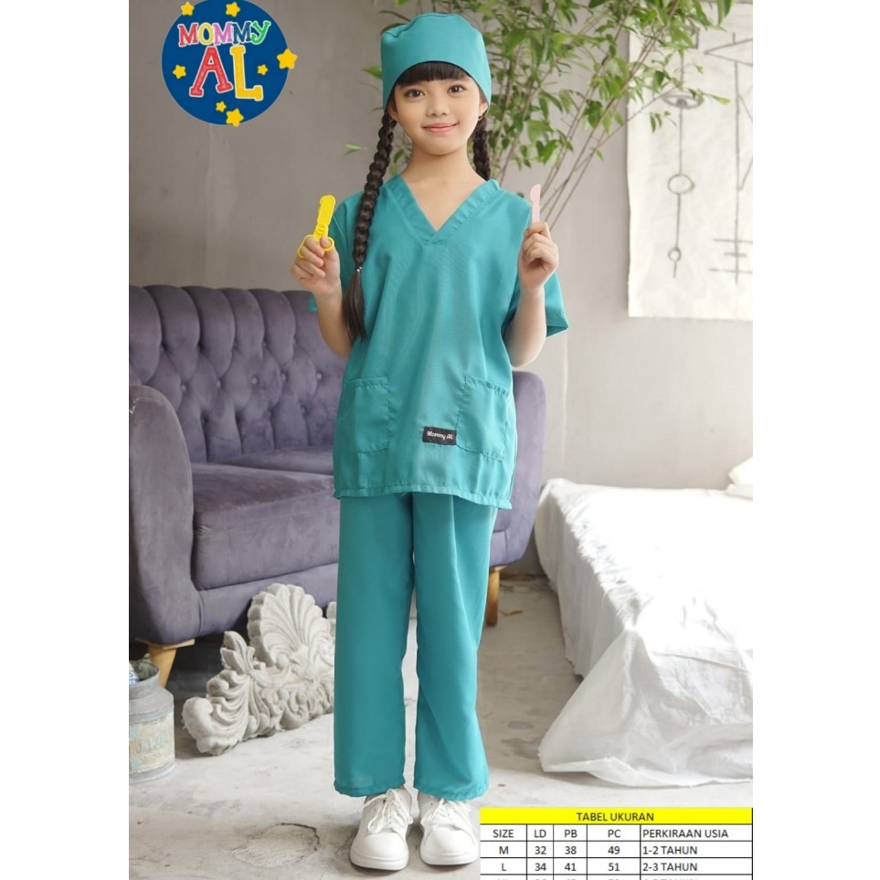 Dijual STELAN BAJU DOKTER ANAK / BAJU PROFESI DOKTER ANAK/BAJU DOKTER/JAS DOKTER/BAJU DOKTER BEDAH A