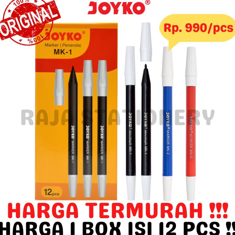 

TERMURAH !! JOYKO PAPER MARKER / SPIDOL HITAM BIRU MERAH KERTAS JOYKO KECIL PENANDA PEN MIRIP PW-1A PW1A MURAH BERKUALITAS LUSIN1800 [12 PCS] Terlarisss ┏