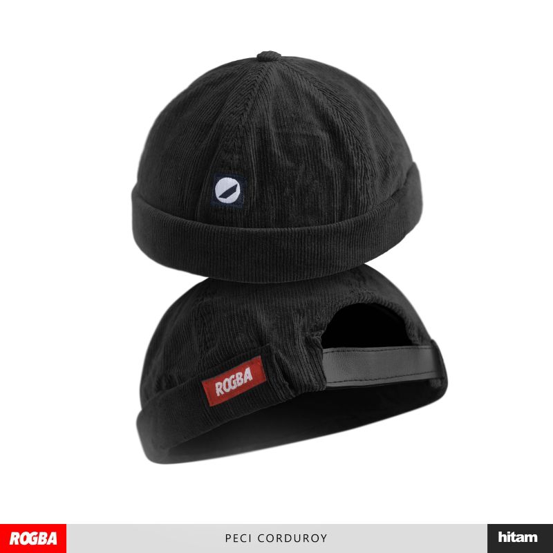Miki Hat Peci Miki Corduroy Dewasa - Hitam ROGBA Topi Miki Hat Premium Topi Peci Gaul Kekinian