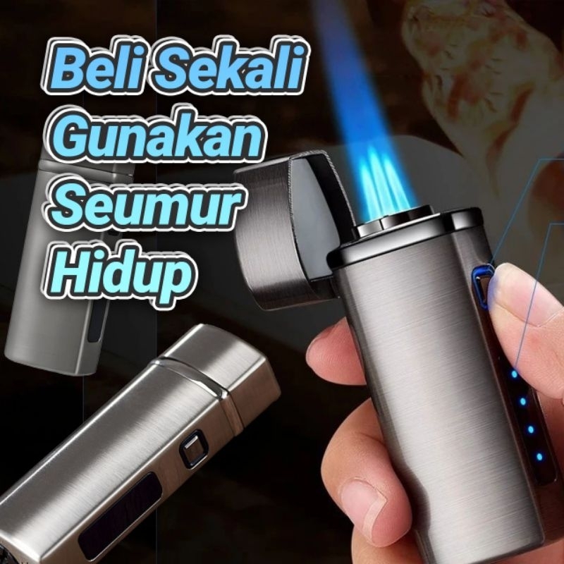 Korek api USB elektrik 3 bara api original premium beli sekali gunakan seumur hidup