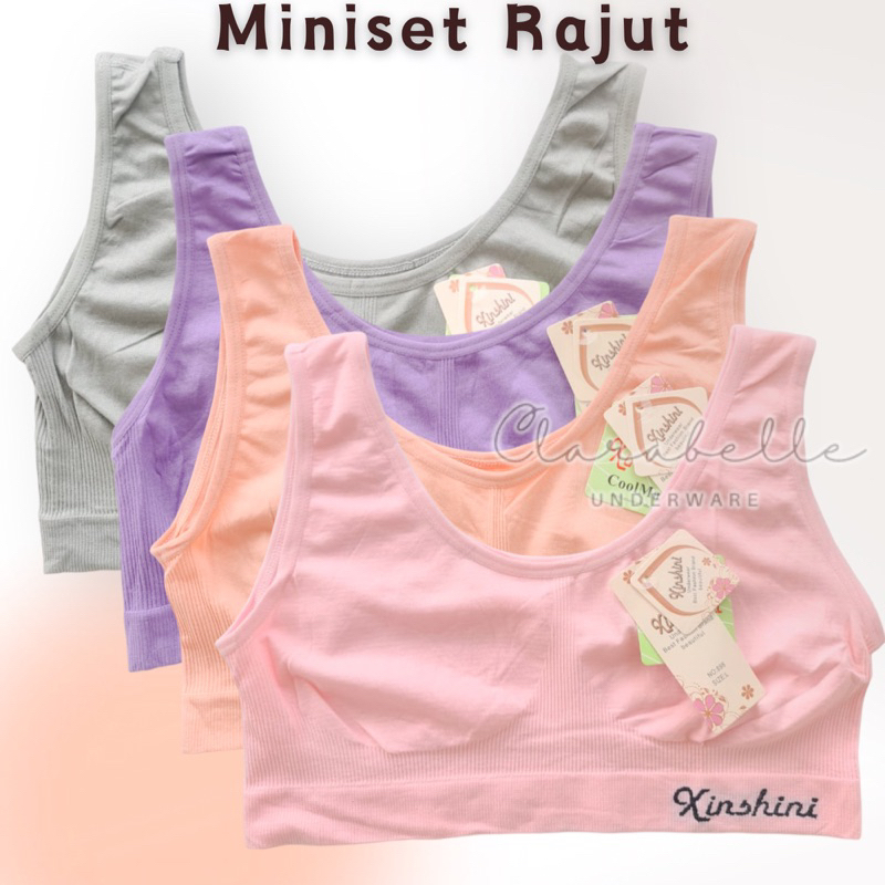 Miniset Bra Rajut Wanita Tanpa Busa Premium Fema Halus