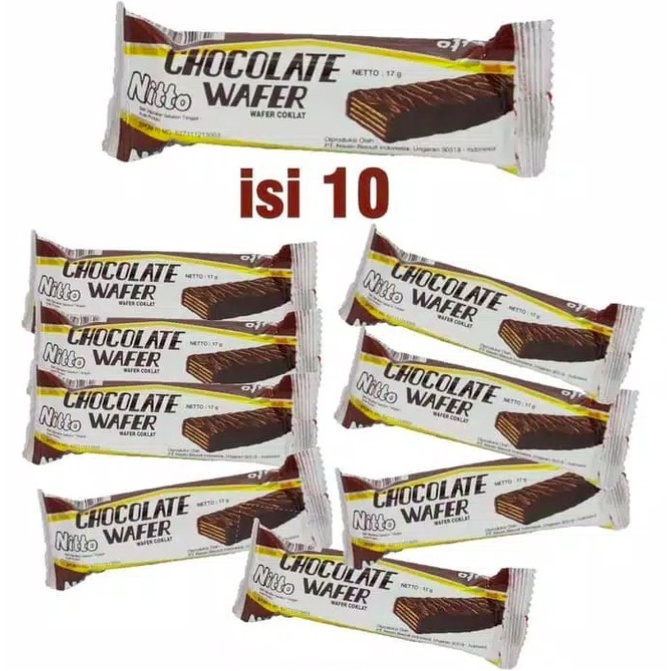 

❉ Nissin Nitto Chocolate Wafer Coklat 1 pack isi 10 Wafer Nissin 9995