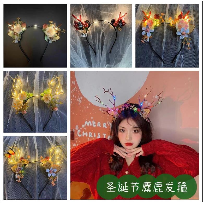 Bando Ikat Kepala Wanita Bercahaya Jepit Rambut Glow Peri Hutan Hiasan Perempuan Anak Pesta