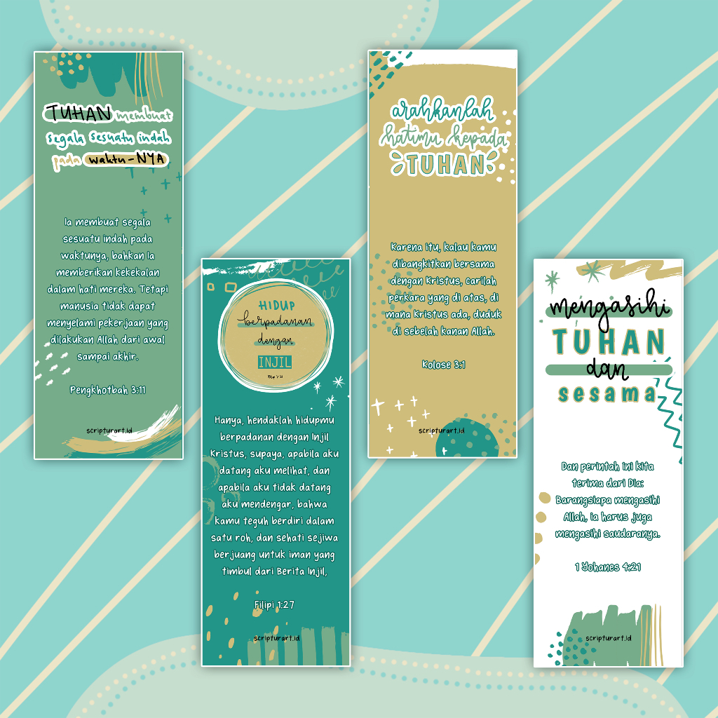 

Pembatas Alkitab ♡ - Mint | Souvenir Natal Paskah Jumat Agung Sekolah Minggu | Pembatas Buku Rohani