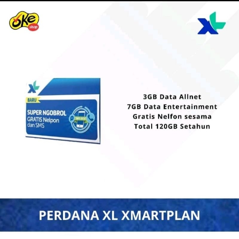 Perdana XL Xmartplan ( Total Kuota 120GB Selama 1 Tahun ) Bisa Pilih Nomer