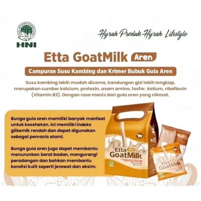 

ETTA GOAT MILK susu kambing gula aren HNI HPAI