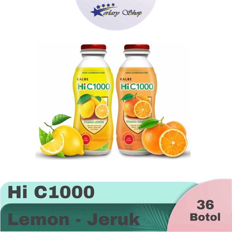 HI C 1000 Minuman Vitamin C 1000 rasa Lemon dan Jeruk 1krton isi 36botol