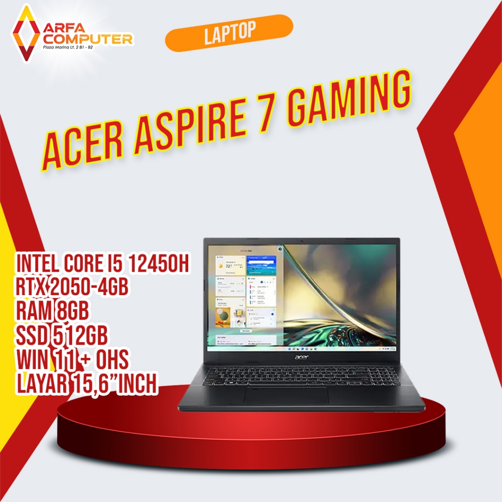 LAPTOP ACER ASPIRE 7 GAMING I5-12450H (8/512/15,6"FHD) FREE MOUSE