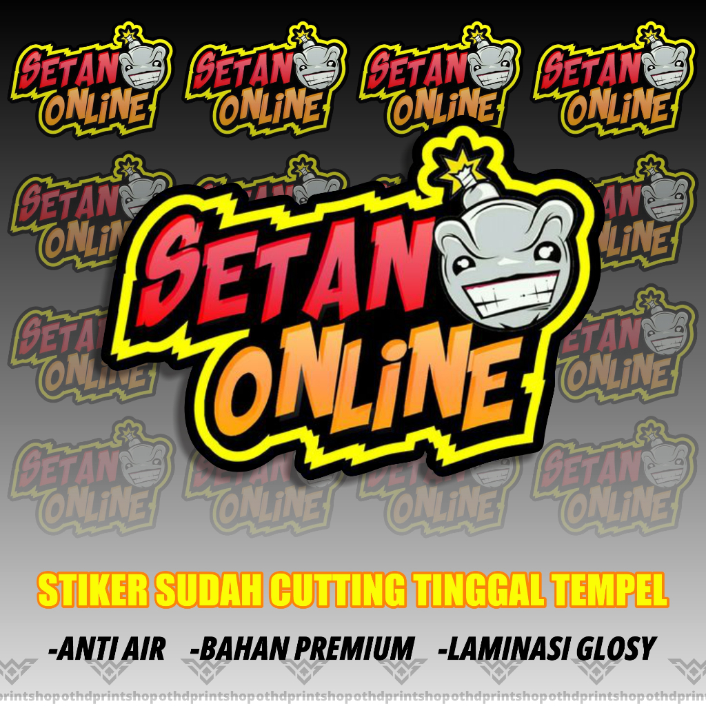 

Sticker Stiker SETAN ONLINE princutt Stiker Bahan Vinil Tahan Air Waterproof
