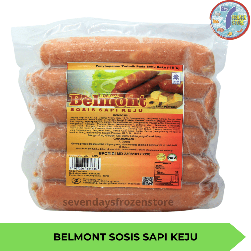 

Sosis Sapi Belmont Bratwurst Keju Black Pepper 500 gr