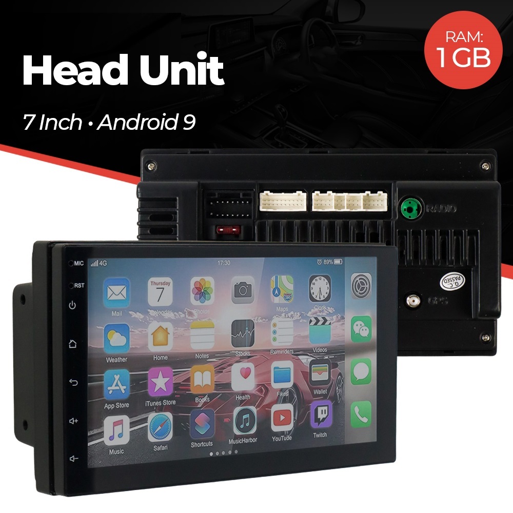 ANDRIOD 9 HEAD UNIT HU Tape Audio GPS Mobil MP5 Media Player Monitor TFT LCD 7 Inch FM Radio Bluetoo