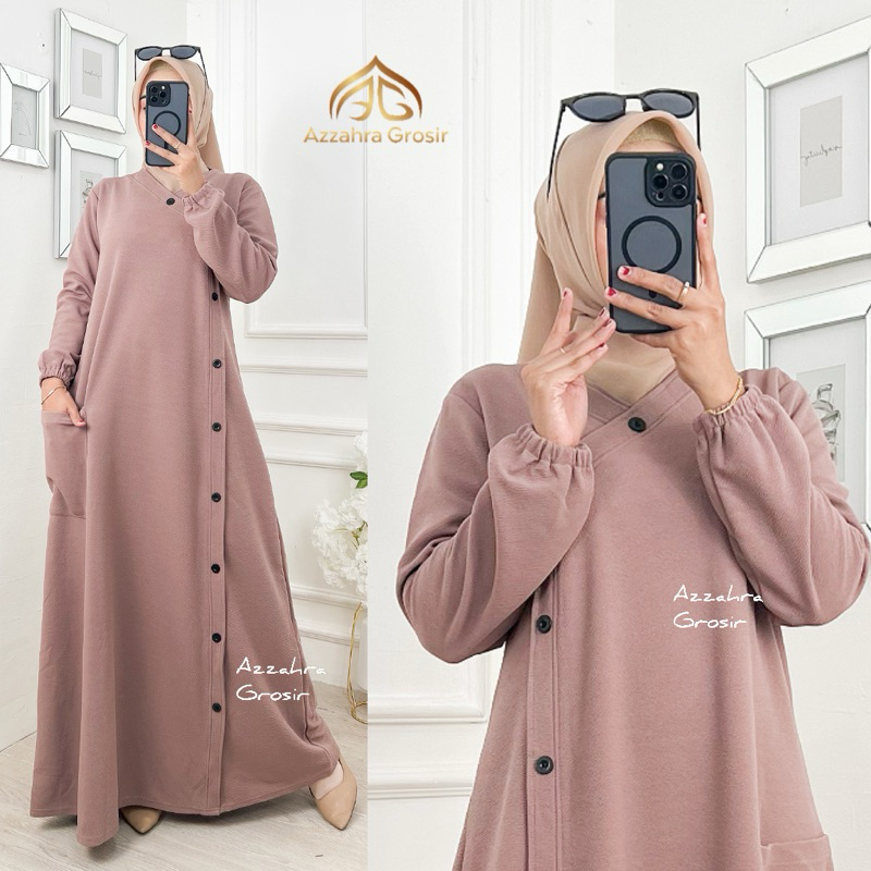 AM - ANZANA Maxy Gamis Wanita Muslim Lemon Skin Milano Melar-5