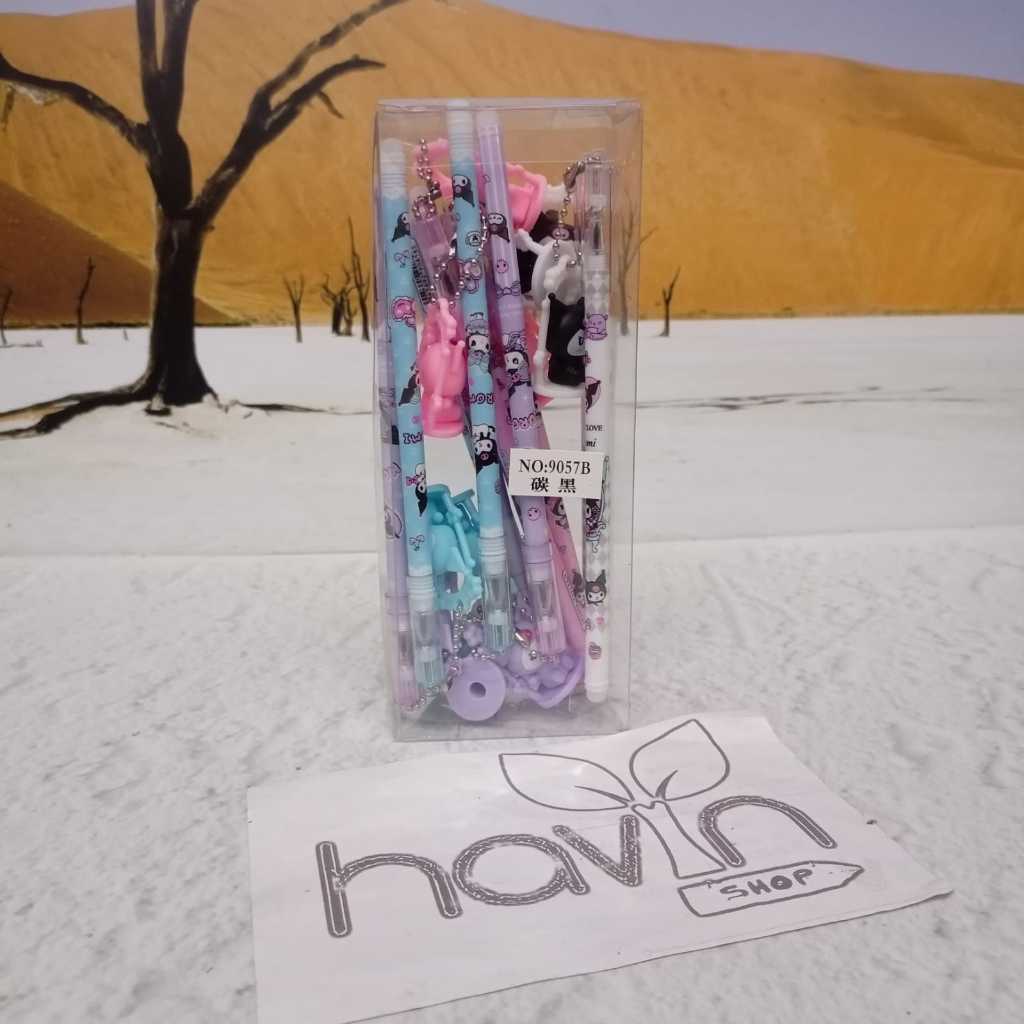 

qwe (12pc) PENA BALLPEN PEN GEL motif gantung AYUNAN KUROMI