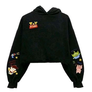 Sweater Crop Hoodie Fleece Woody and Alien