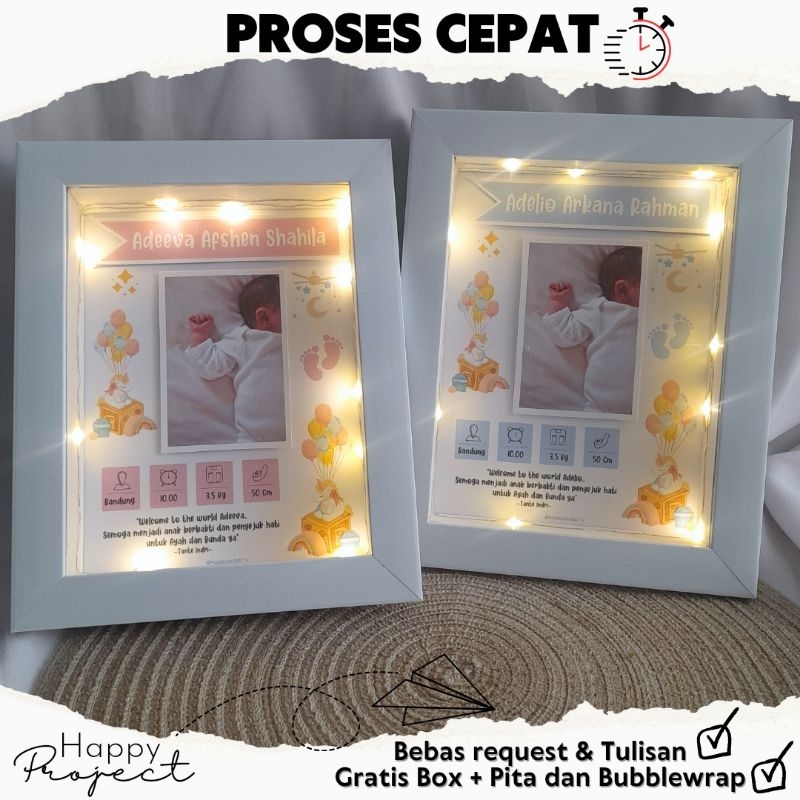 FRAME BIODATA BAYI | 3D FRAME | KADO LAHIRAN | FRAME LUCU | KADO UNIK