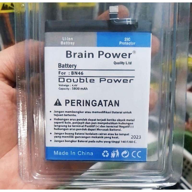 Baterai Batre Double power BN46 Redmi 7 / note 6 / Note 8 Brain Power