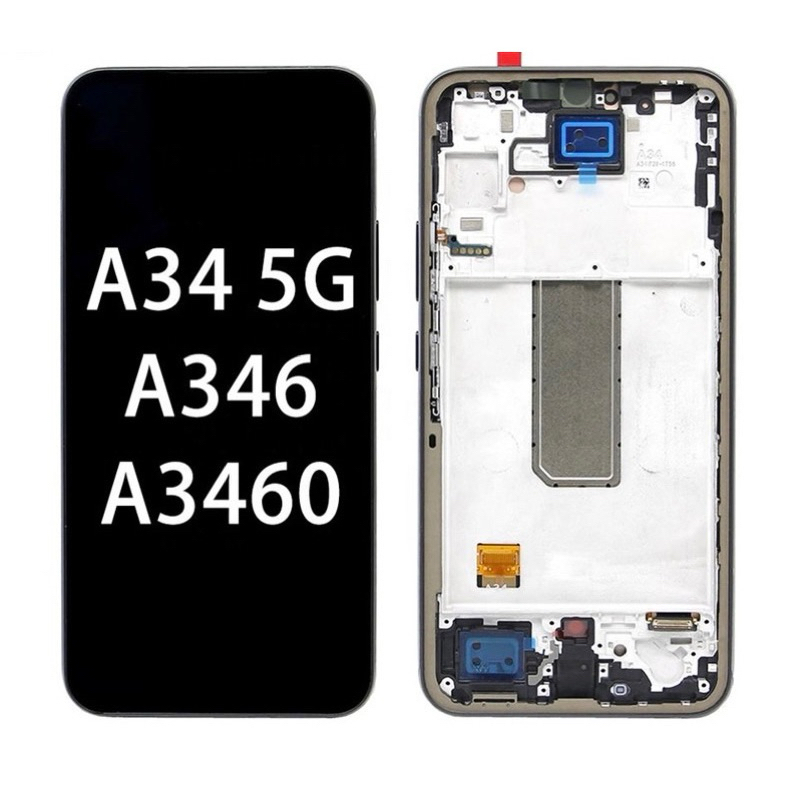 LCD TOUCHSCREEN + FRAME SAMSUNG GALAXY A34 5G A346 A346E BLACK ORI OLED BISA FINGER
