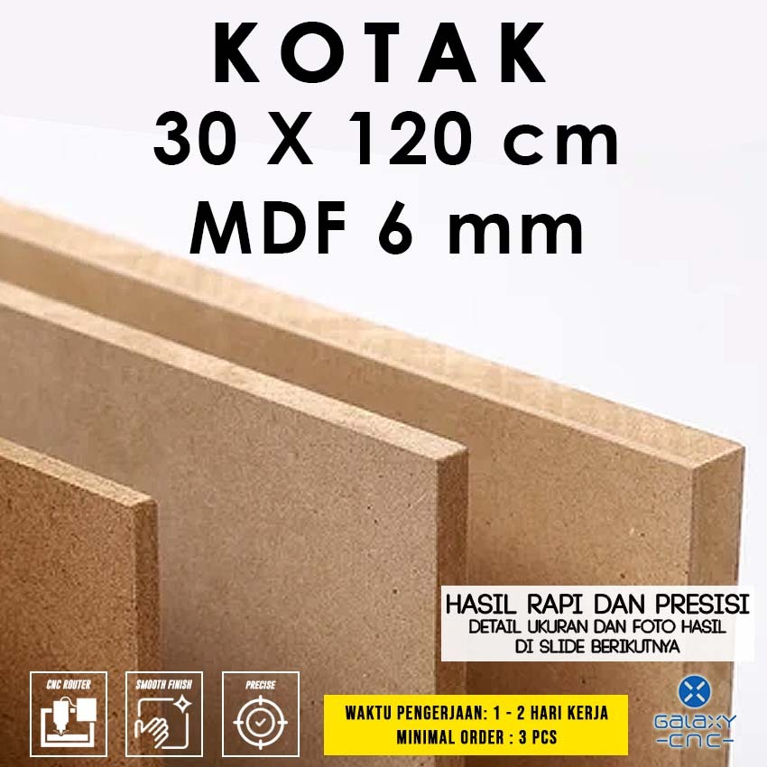 Kotak 30 x 120 cm - MDF 6 mm - MDF board / papan MDF kayu