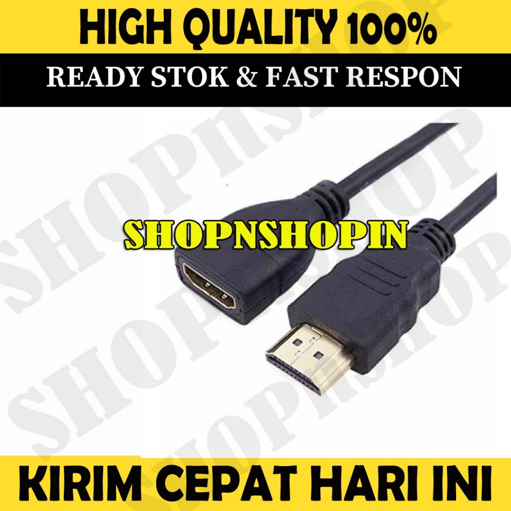 Kabel HDMI Male to HDMI Female 30cm | Kabel Perpanjangan HDMI