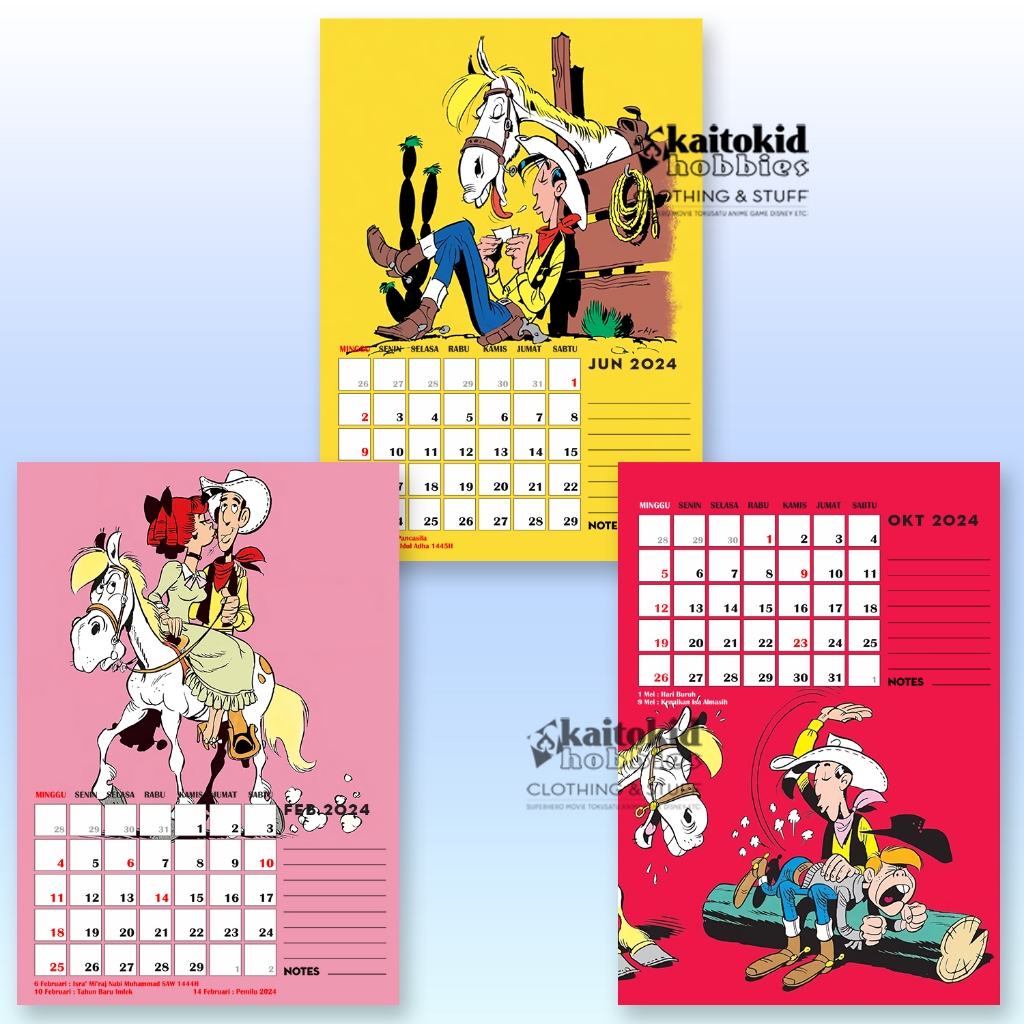 

Kalender Meja 2025 KOMIK JADUL Lucky Luke Agent Polisi NOSTALGIA Calendar Bisa Custom Design