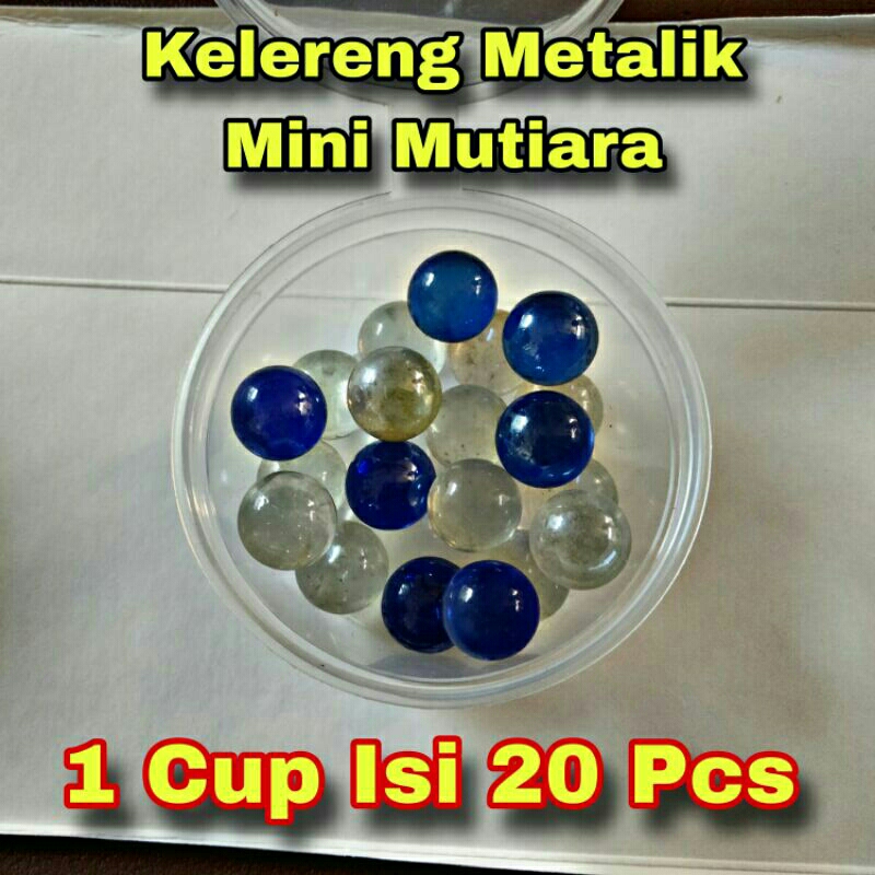 Kelereng Mini Metalik Mutiara 1 Cup