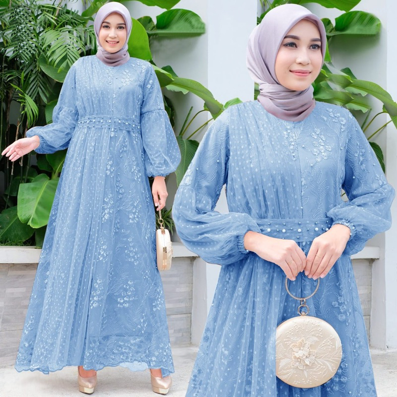 MAXI ADILA GAMIS PESTA M-XXXL BUSUI KONDANGAN GAMIS BUSUI GAMIS BRUKAT TILE MUTIARA COUPLE | DRESS M