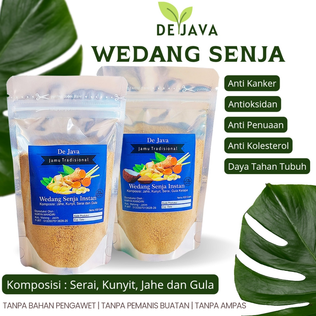 

Dejava Wedang Senja Serai Kunyit Jahe Instan 1000 gr/ 1kg Minuman Tradisonal Dejava Jahe Kunyit Serai