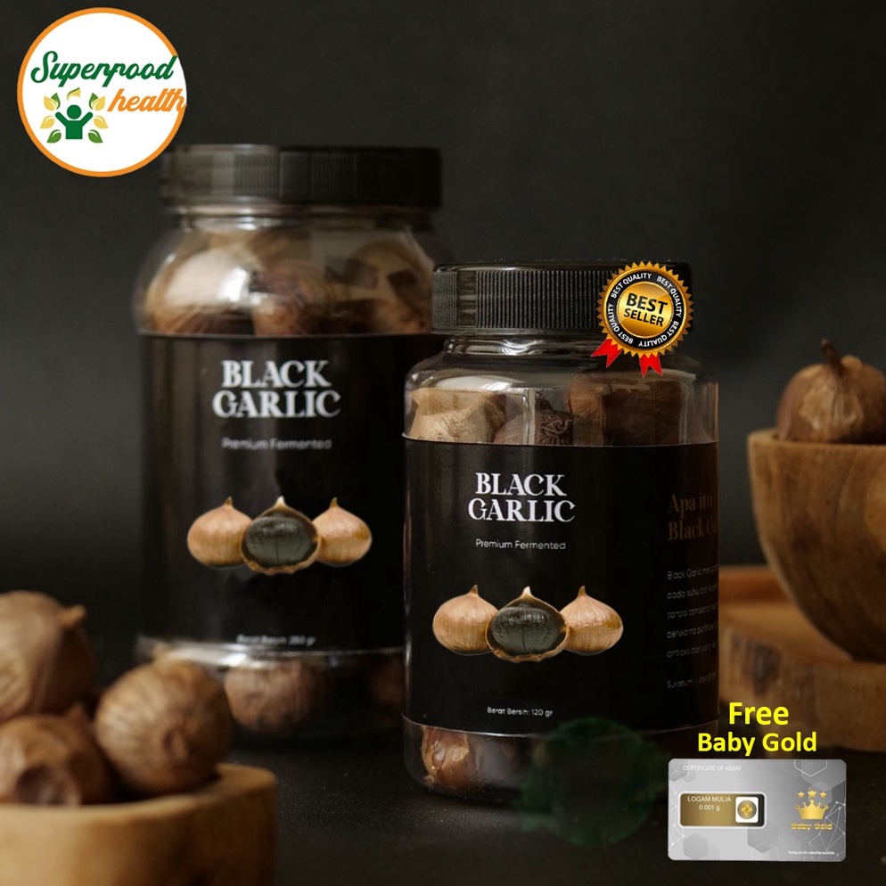 

St0ck Bany4k [ORI] Black Garlic/Bawang Hitam Tunggal 250 Gram Emas Mini Premium Quality [152]