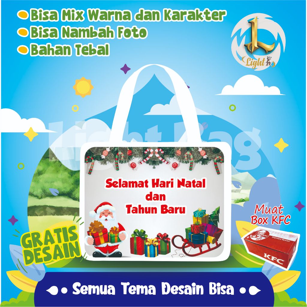 

TAS SOUVENIR ULTAH NATAL CUSTOM / TAS SOUVENIR PREMIUM / GRATIS DESAIN / BONUS FOTO ANAK / GOODIE BAG CUTE NATAL / TAS ULANG TAHUN NATAL / TAS ULTAH CUSTOM / TAS SOUVENIR 2 HARI JADI / TAS ULTAH / TAS ULANG TAHUN / BISA TAMBAH FOTO ANAK