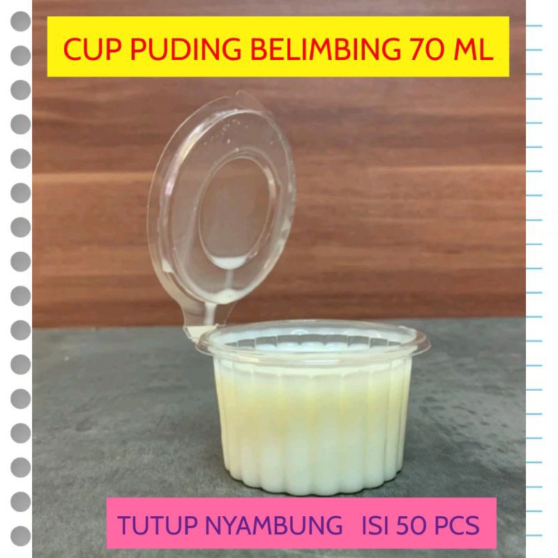 CUP AGAR AGAR PUDING 70ML 90ML 100ML BELIMBING GELOMBANG TUTUP NYAMBUNG