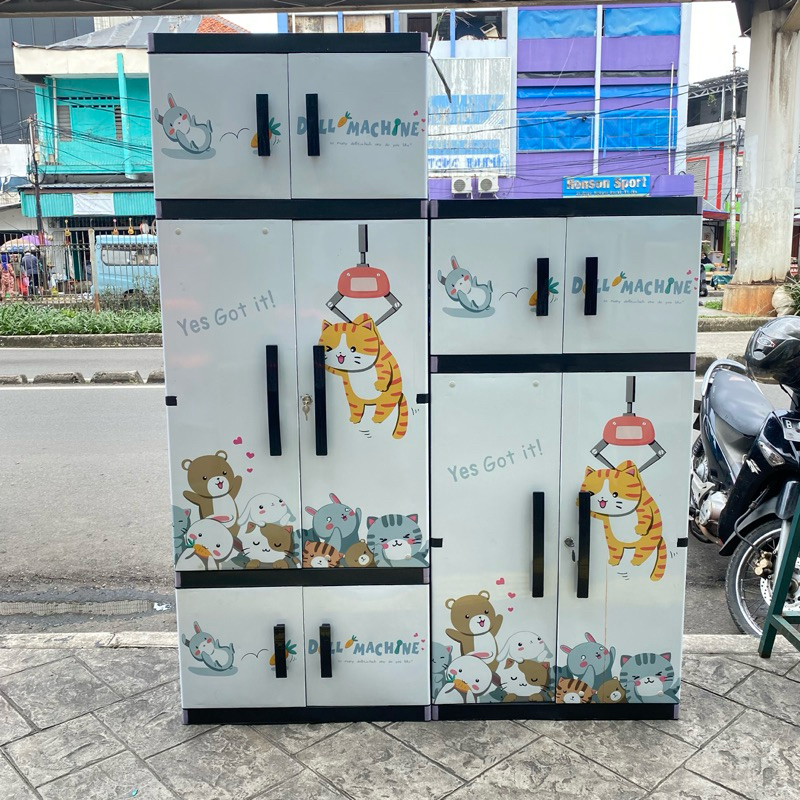 Lemari Plastik Gantung Anak Miami Orlando / Miami Orlando Lemari  Gantung Rak Jumbo Serbaguna Kunci 