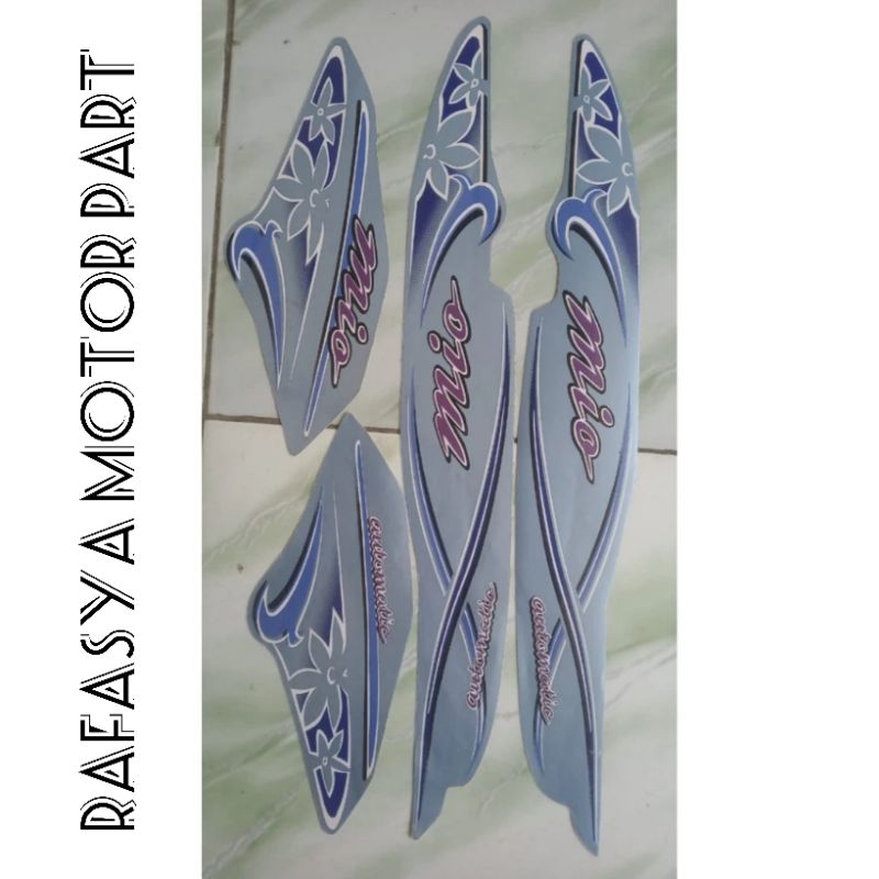 STICKER STRIPING YAMAHA MIO SPORTY LAMA 2005 WARNA BIRU MUDA