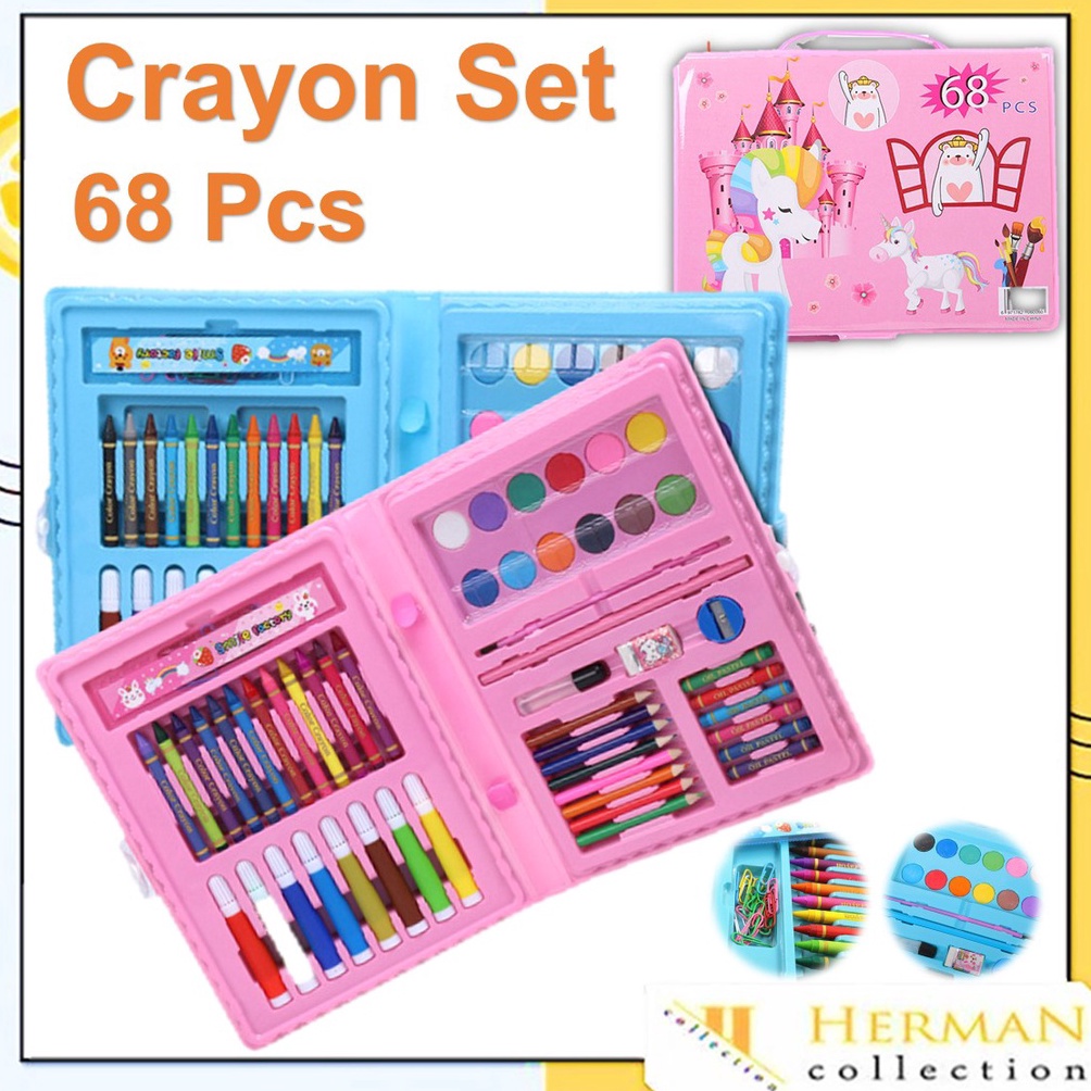 

Best Product.. HC Drawing Set 68Pcs Oil Pastel Crayon 68 IN 1 Set Krayon Mewarnai dan Melukis Lengkap dengan Cat Air Alat Mewarnai Anak Anak Bentuk Koper 82