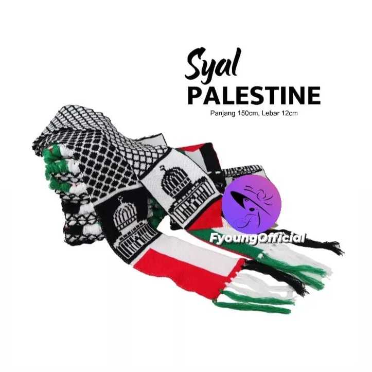 Syal Rajut Palestina / Syal Rajut komputer / Syal Palestine/Syal Bahan Rajut