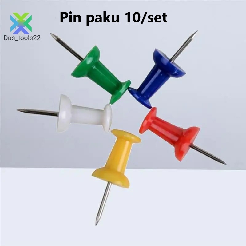 

Push Pin/Jarum Tekan/Paku Pin warna Warni Per 10 Pcs