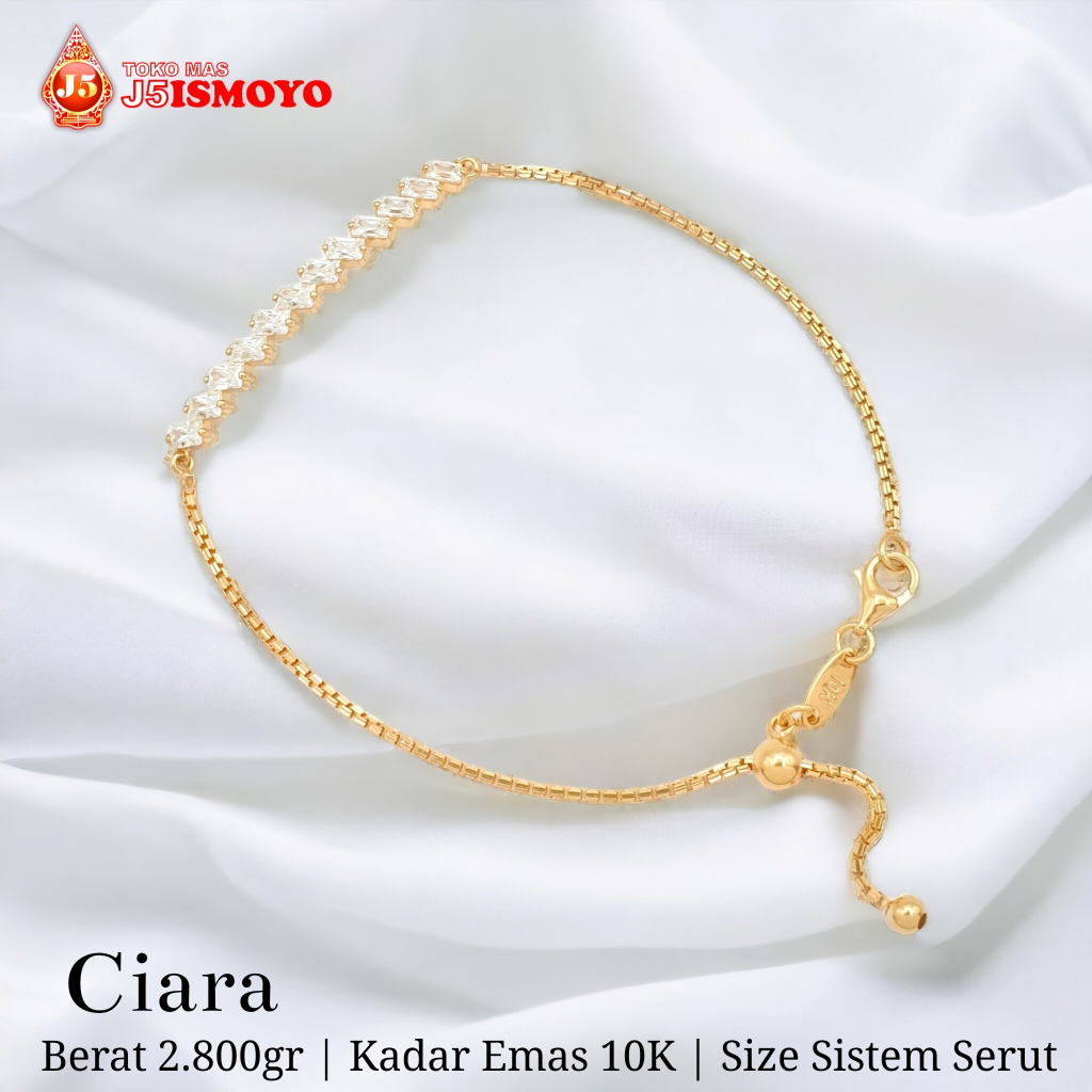 Gelang Emas Serut 10 Karat Ciara J5 Ismoyo