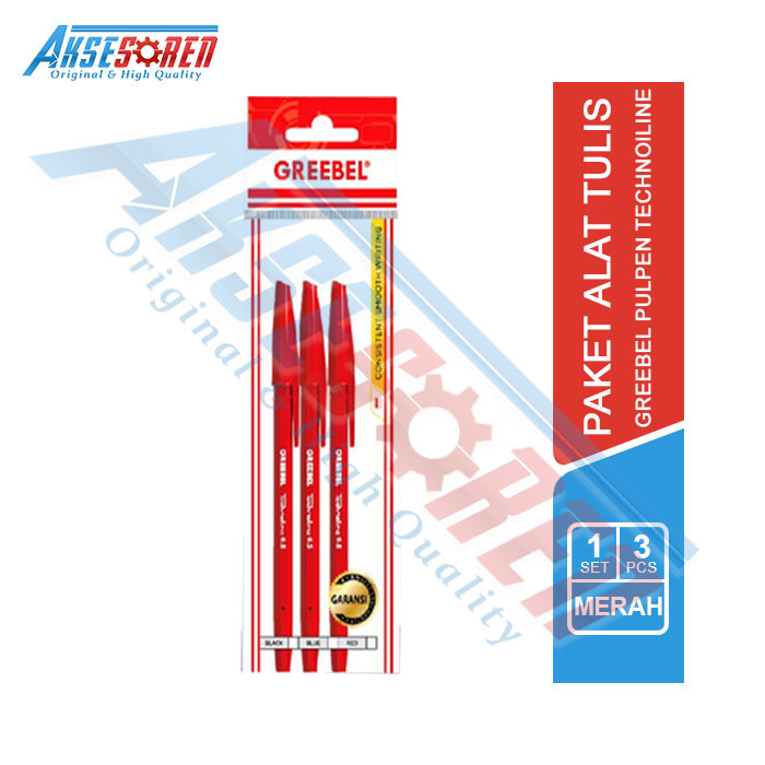 

Aksesoren Paket Hemat Pulpen [Greebel Pulpen Technolline 0.5 Red] / Alat Tulis Pulpen Merah / Peralatan Sekolah / Kantor