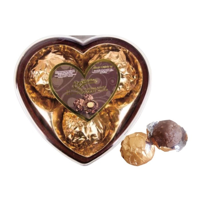 

Cremona Hazelnut Cream Crisp Malt Chocolate Wafer Ball Heart T3