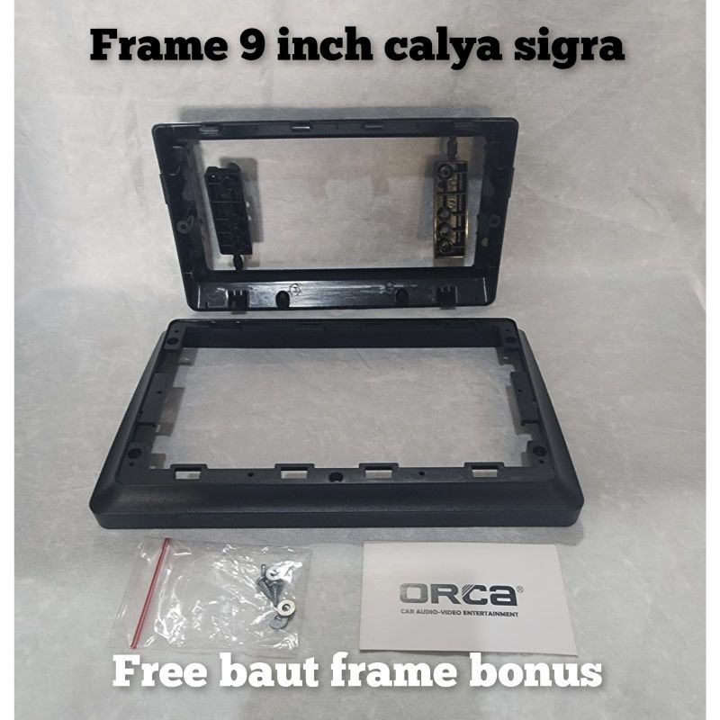 Frame head unit tv mobil android 9 inch mobil calya sigra merek orca