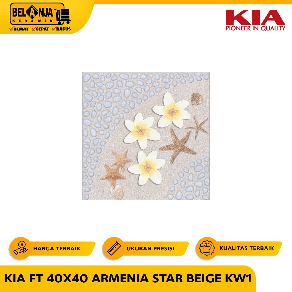 Kia Keramik Lantai 40x40 Armenia Star Beige Kw1