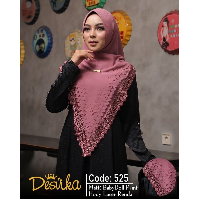 HIJAB HOODIE DESVIKA 525 BAHAN CERUTY BABYDOLL ORI DESVIKA